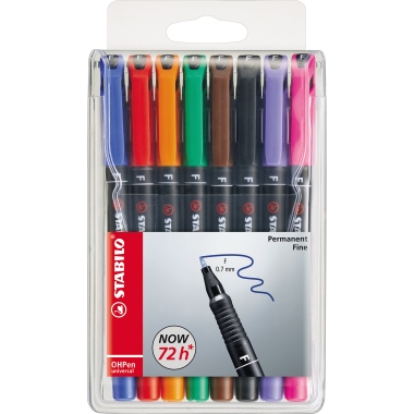 OHP-Marker Stabilo 842/8 F 8er Etui Permanent, 0,7mm