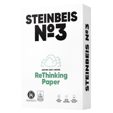 Kopierp. Steinbeis No.3 A4 80g recycling Pure White, Cie 110er Weiße