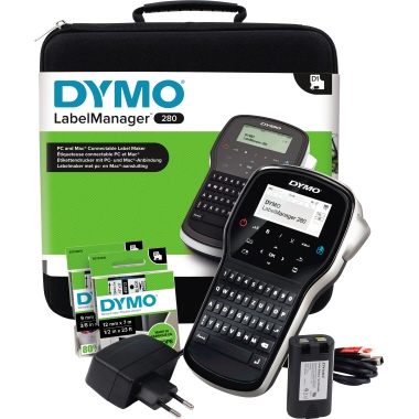 Beschriftungsgerät Dymo LM280 im Koffer Labelmanager, Qwertz - Tastatur.