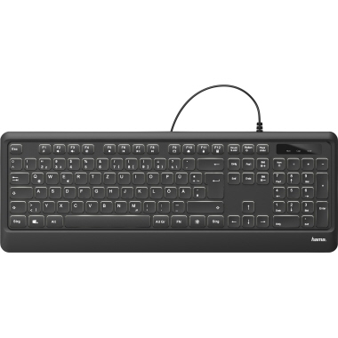 Tastatur hama KC-550 schwarz Kabel beleuchted