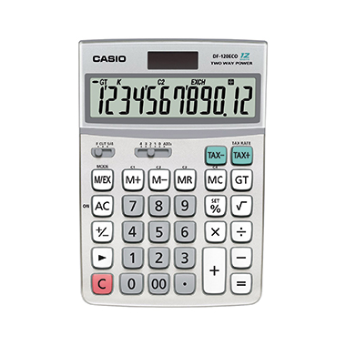 Tischrechner CASIO DF120ECO silber 12 stellig, Solar