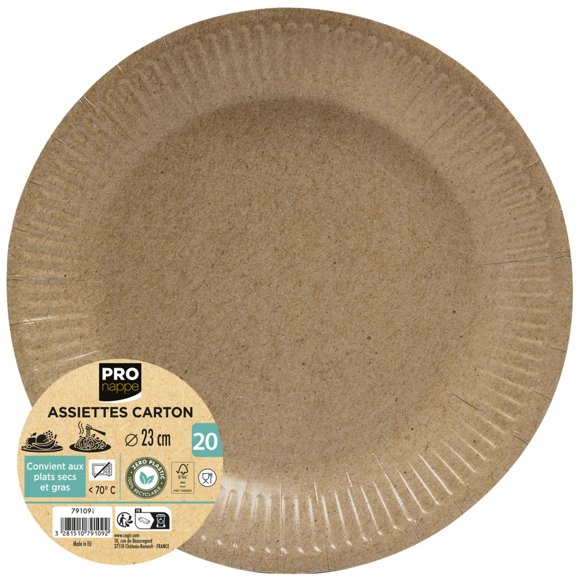 Pappteller Pro Nappe 23cm kraft 20 Stck. 