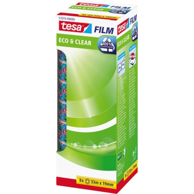 Klebefilm Tesa 57074 eco&clear 19mmx33m Office-box