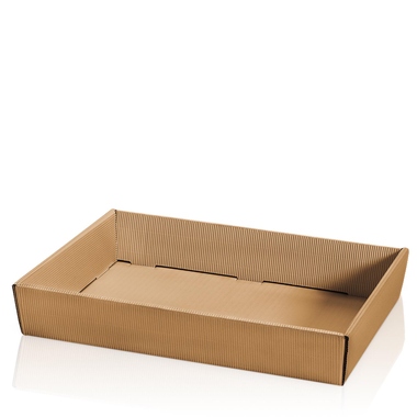 Präsentkörbe 4-eckig natur flach maxi unten 315x220x55mm, oben 340x250x55mm