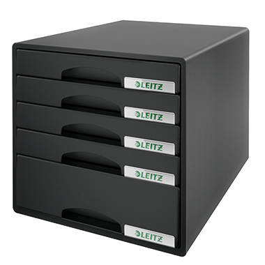 Schubladenbox Leitz Plus 5211 schwarz 5 Schubfächer