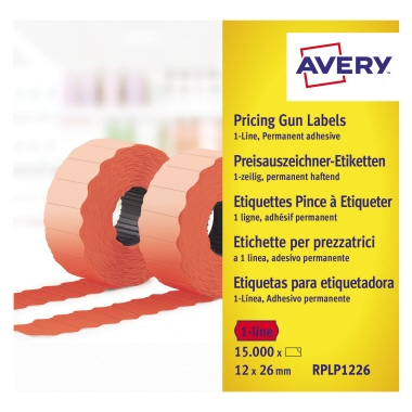 Etikettenrolle Avery ZweckformRPLP1226 26x12mm rot 15.000 St.