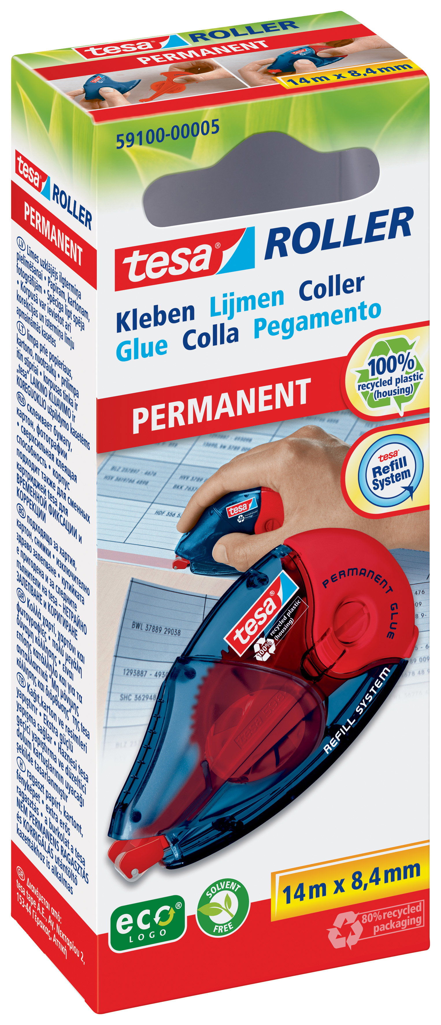 Kleberoller Tesa 59100 8,4mm permanent 