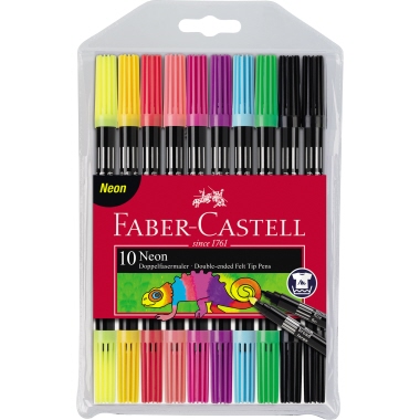 Fasermaler Castell 151109 neon 10er Etui Doppelfasermaler