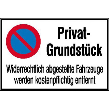 Privat Grundstück Schild Aluminium 60x40 Cm