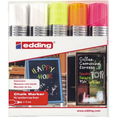 Window Marker Edding 4090 5er Etui sortiert, 4-15mm, Keilspitze