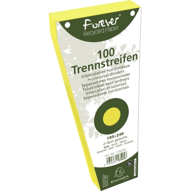 Trennstreifen Exacompta 105x240mm gelb trapezförmig, recycling, 2-fach gelocht
