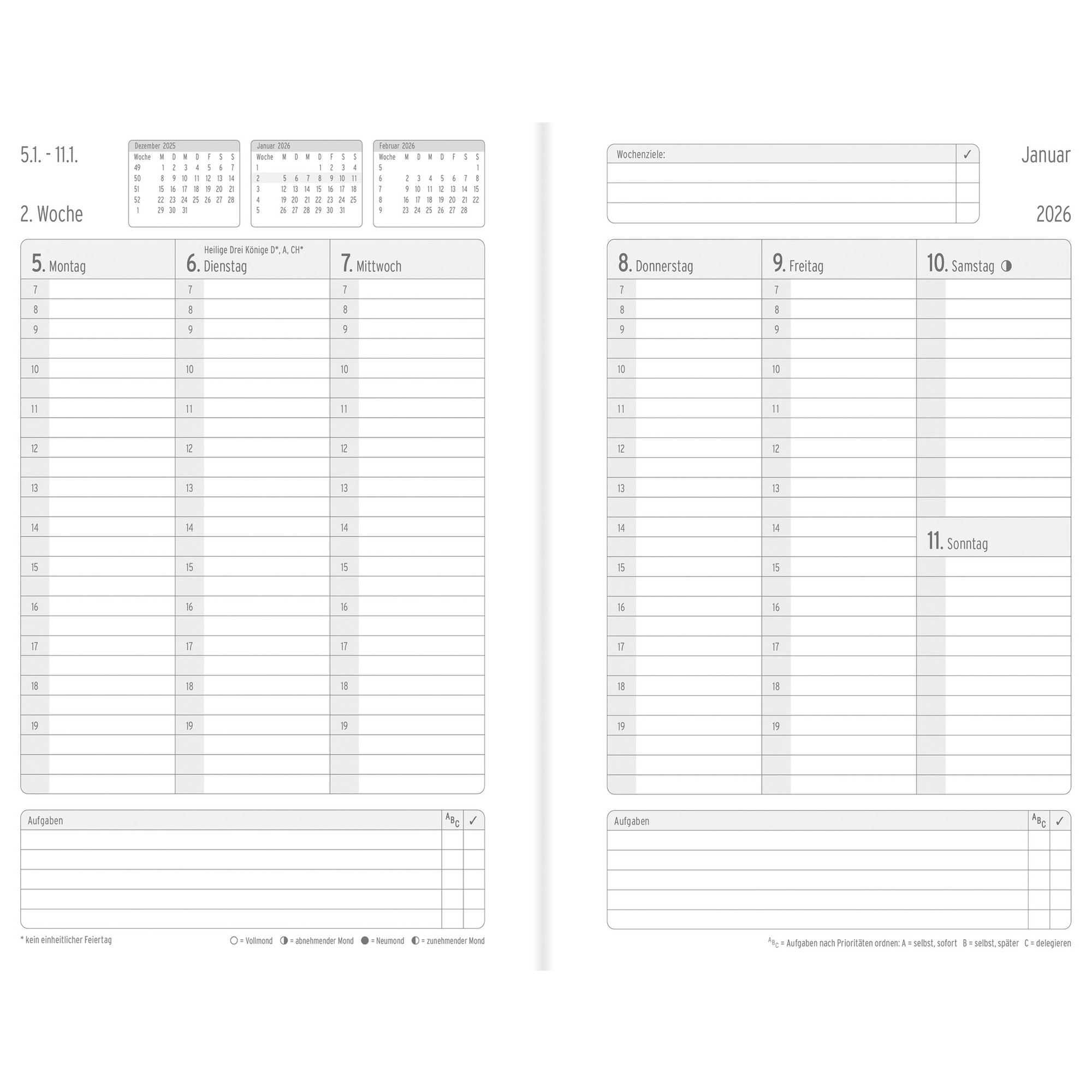Buchkalender Chronoplan 50926 A5 schwarz 