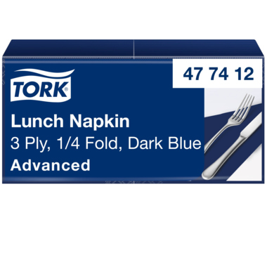 Serviette Tork 477412 33x33cm dunkelblau 3-lagig, 1/4 Falz, 150 St./Pack