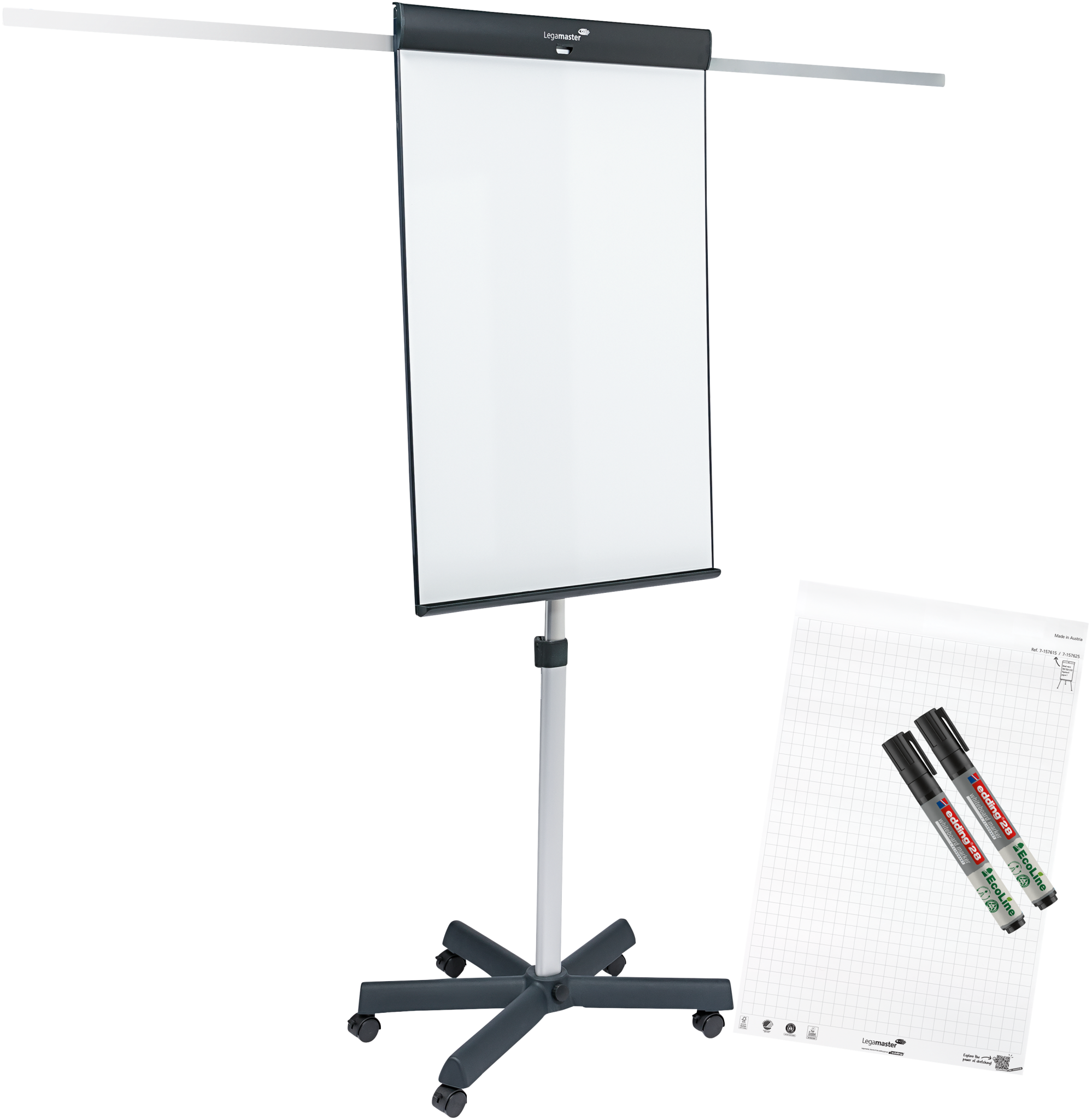 Flipchart Legamaster 153310 SKETCH PRO Star Base 68X105cm We/Anthr. Stahl Lack.