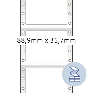 Etikett Herma 8211 88,9x35,7mm weiß Computer, 1bahnig
