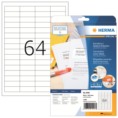 Etikett Herma 4226 48,3x16,9mm weiß Inkjet-, Laser- U. Kopier- Korrektur- U.