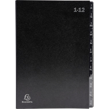 Pultordner Exaclair 57012E 1-12/Jan-Dez schwarz