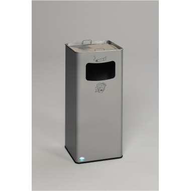 Abfallbehälter Ascher VAR B32R3084 silber 70,5X30X30cm
