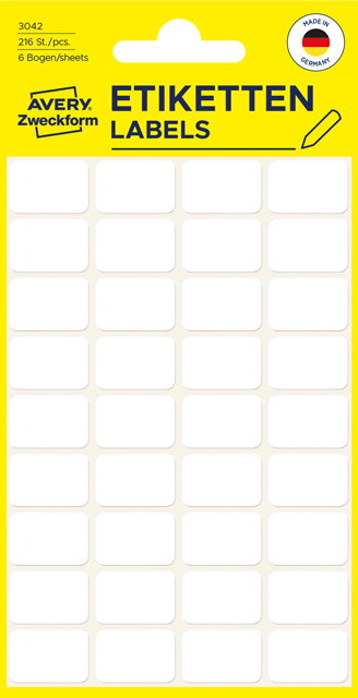 Etikett Zweckf. 3042 18x12mm weiß 
