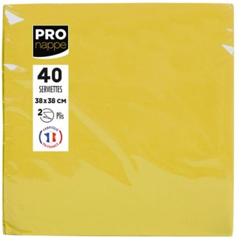 Servietten Pro Nappe 38x38cm gelb Pck. 40 Stck