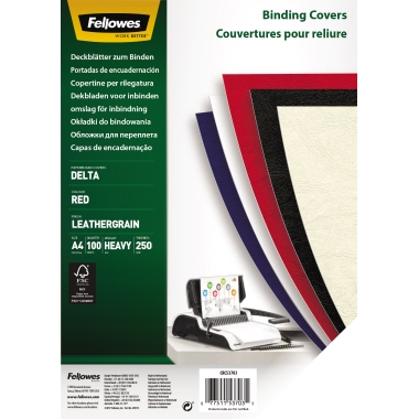 Deckblatt Karton Leder A4 250g rot 