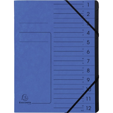 Ordnungsmappe Exacompta 541202E  blau 12 Fächer