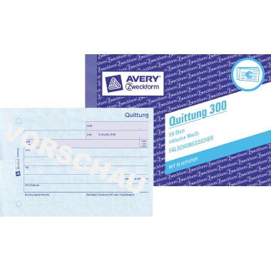Quittung Zweckf. 300 A6 quer 