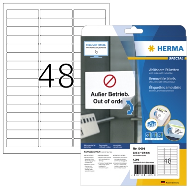Etikett Herma 10005 63,5x16,9mm weiß 