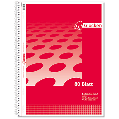 Collegeblock Glocken 5067828 A4 kariert mit Rand