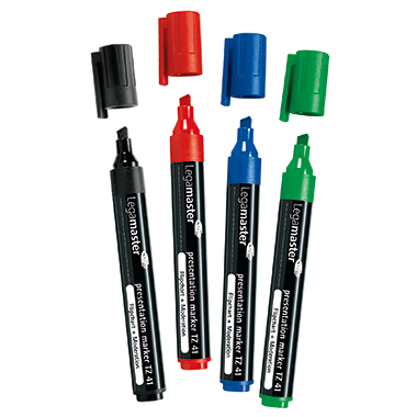 Flipchartmarker Legamaster TZ41 4er Etui Rot, Blau, Grün, Schwarz, 2-5mm, Keils