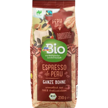 Espresso dmBio de Peru ganze Bohnen 250g 