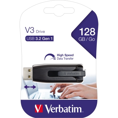 USB Stick Verbatim 128GB USB3.0 533x gr. V3 3.0 Grau