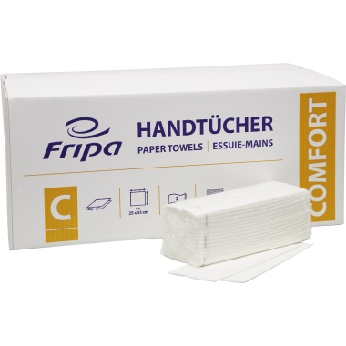Papierhandt. Fripa 25x33 2lagig hochweiß Papierhandtücher C-falz 4342100
