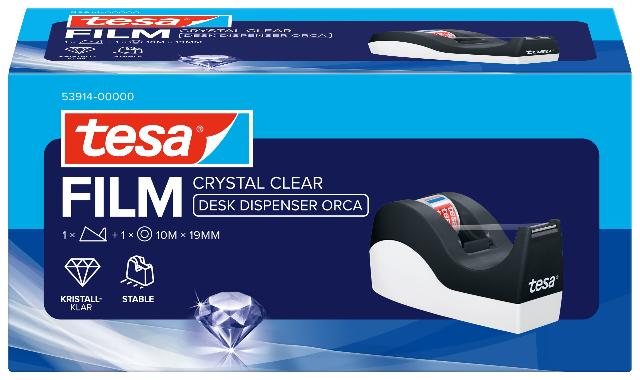 Tischabroller Tesa 53914 schwarz/weiß Easy Cut ORCA 19mm x 33m