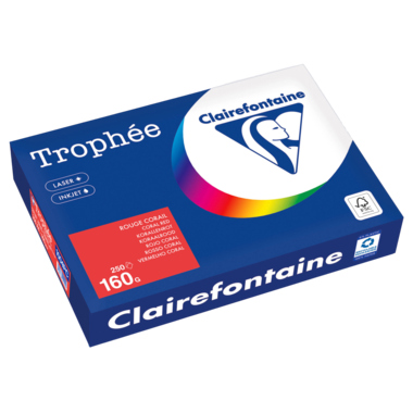 Kopierpapier Clairefontaine 1004C A4 160g korallenrot 250 Blatt