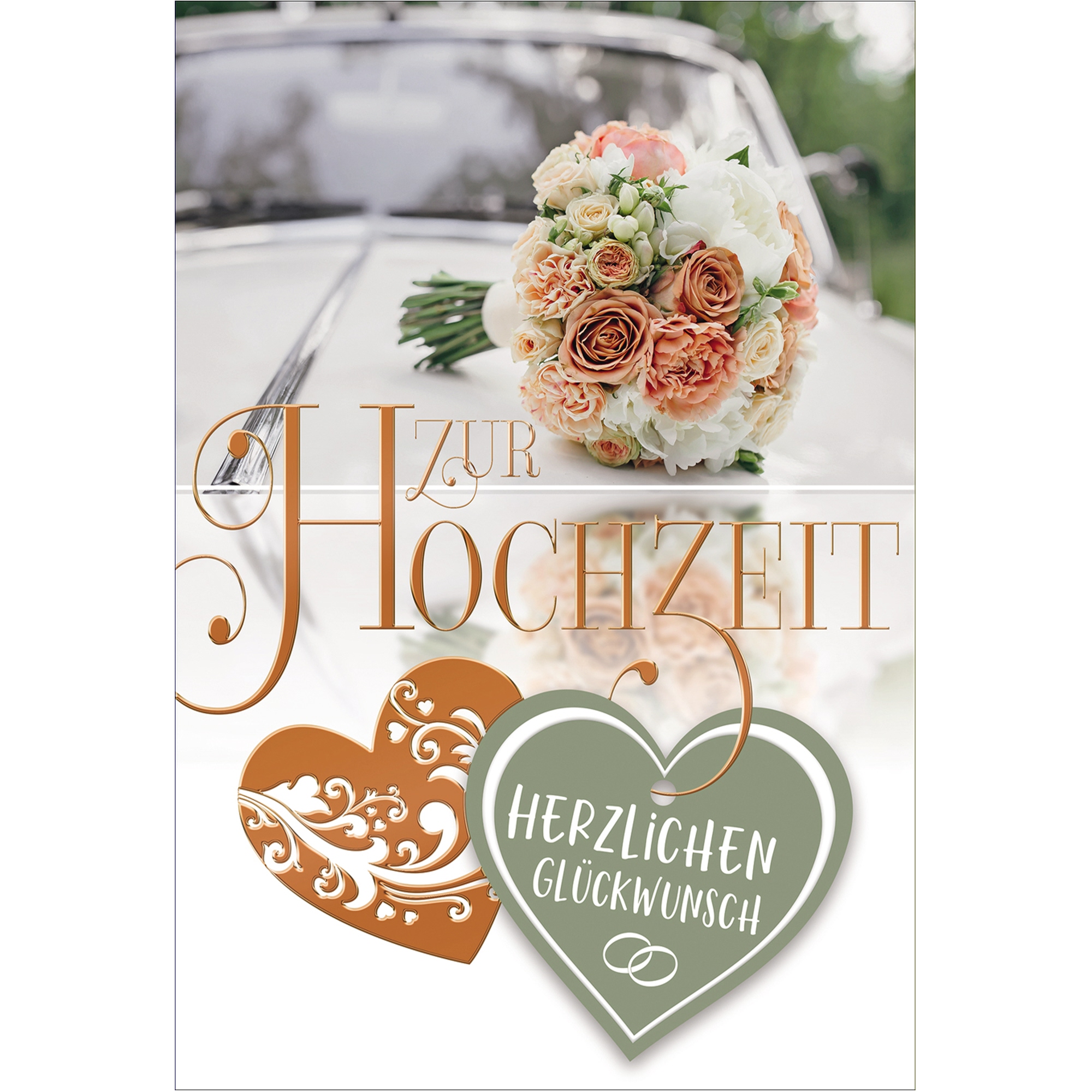Vermählungskarte 91-9143 Zur Hochzeit Herzliche Glückwünsche