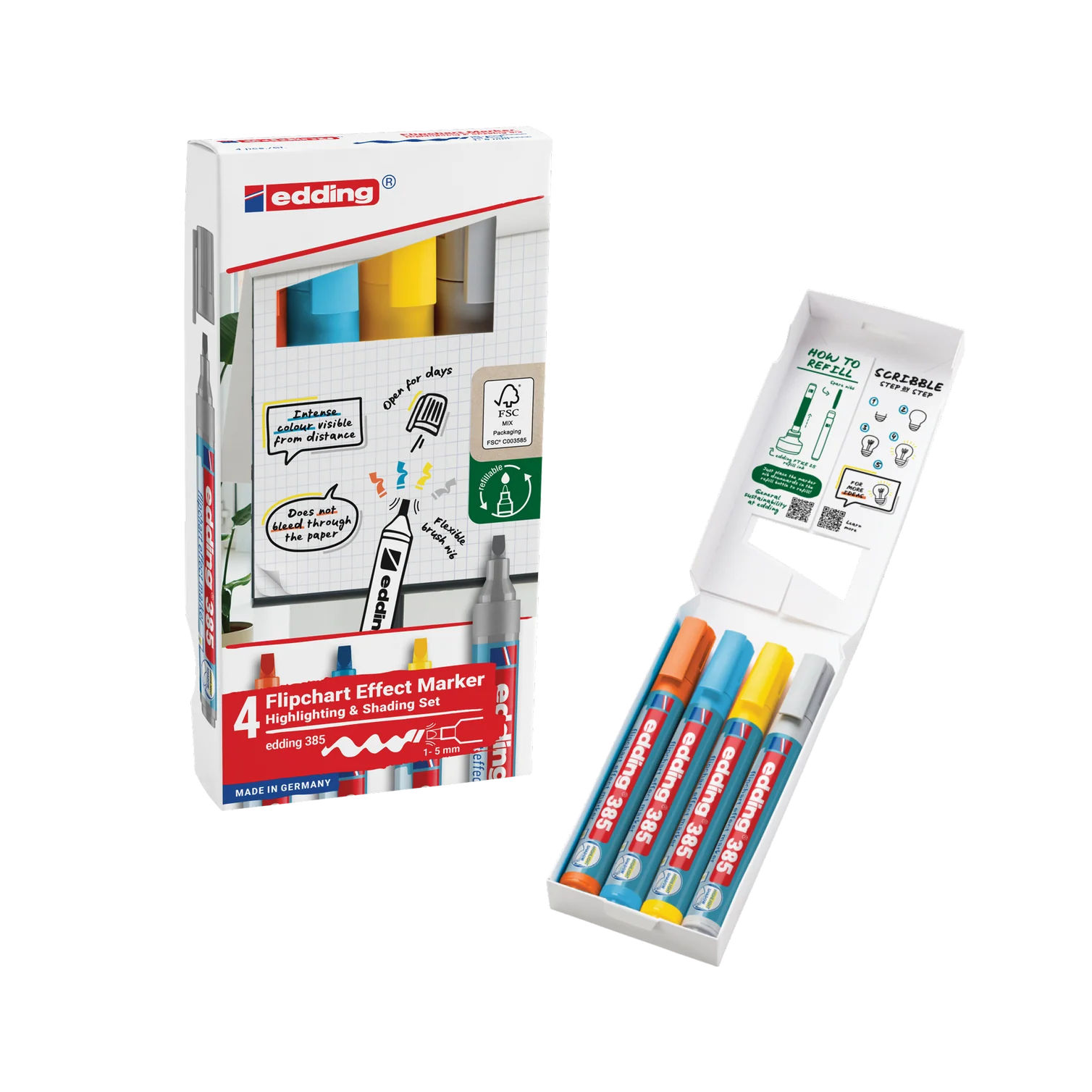 Flipchartmarker Edding 385 effect sort. 