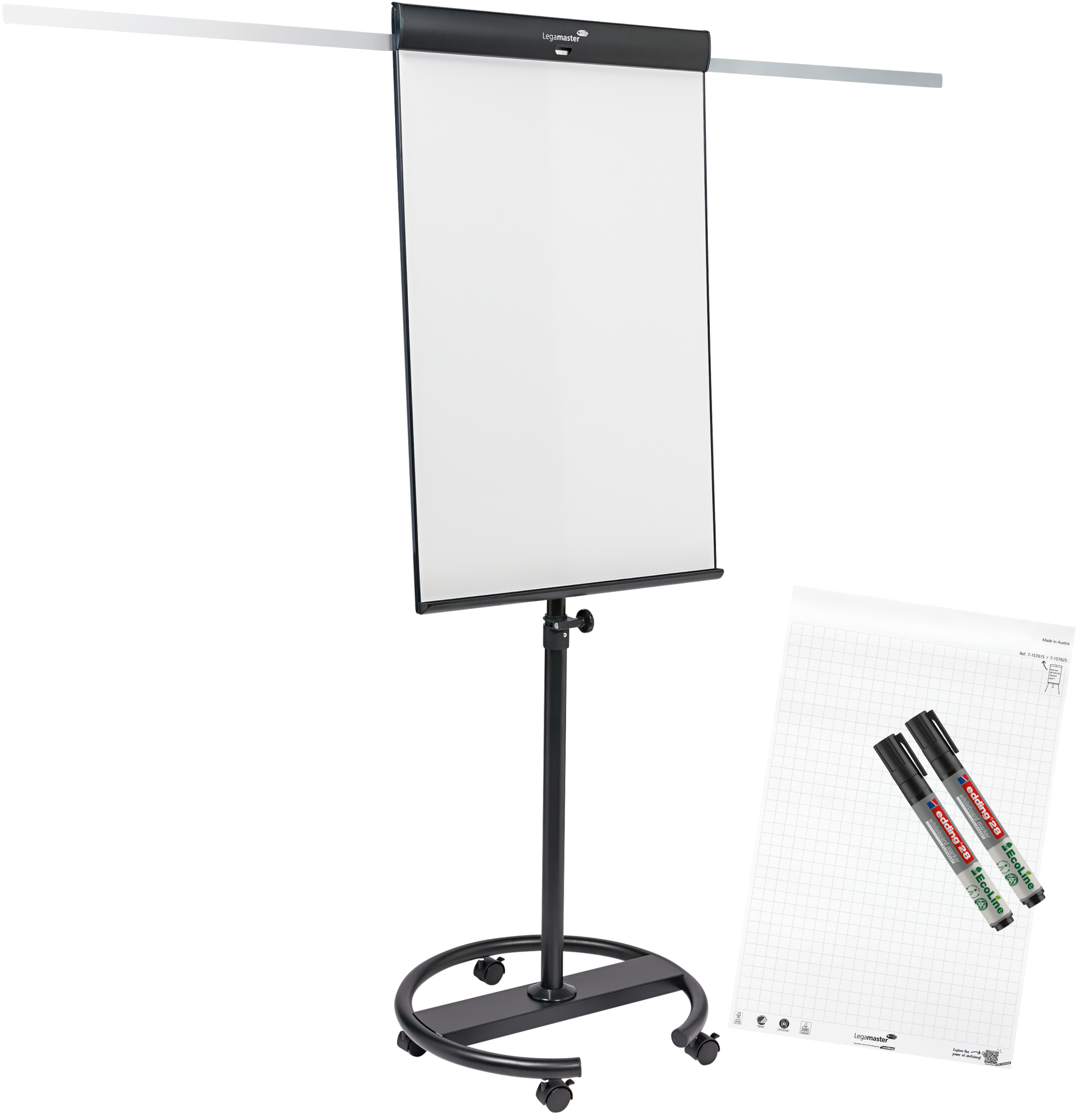 Flipchart Legamaster 153610 SKETCH PRO 68X105cm Mobil We/Anthr. Stahl Lackiert