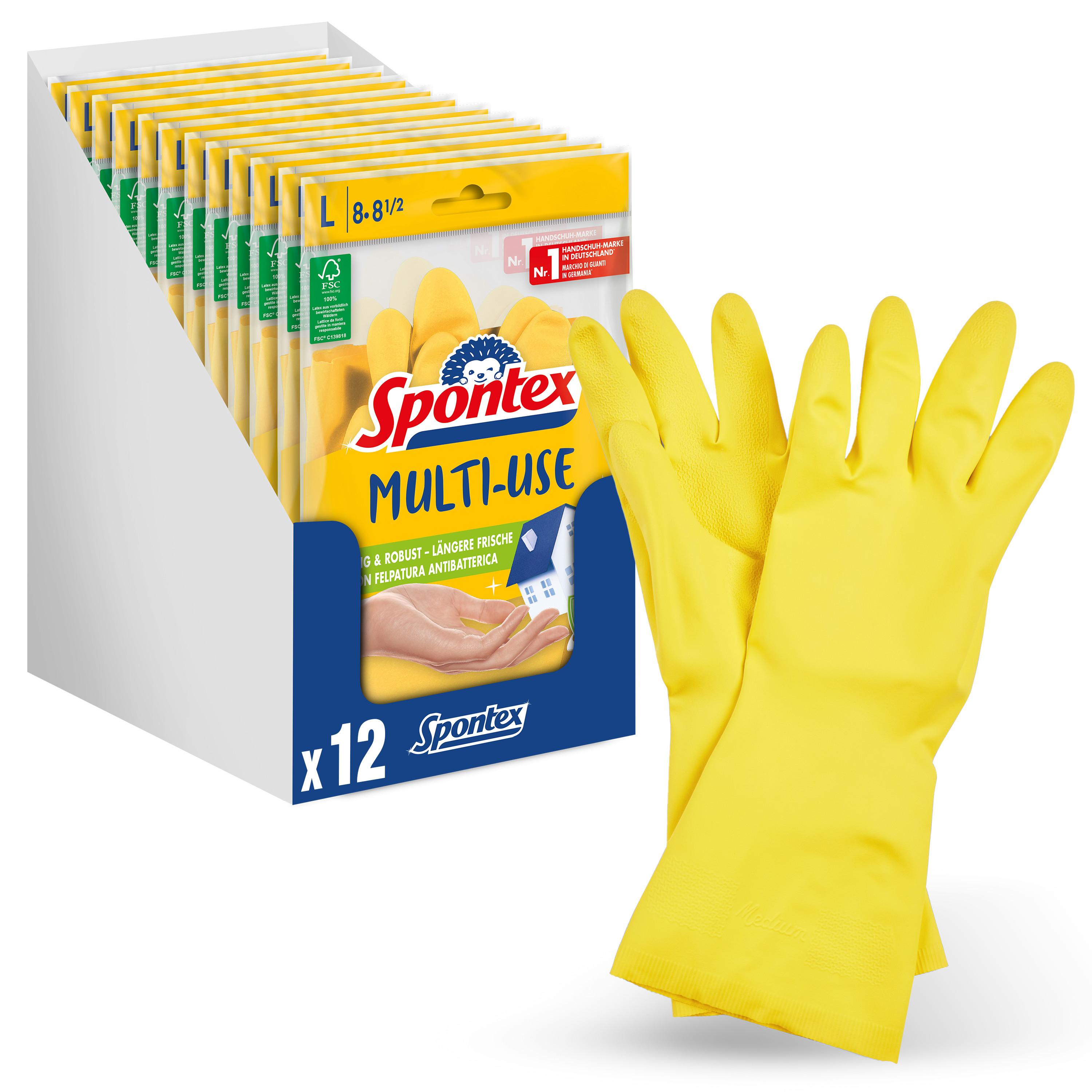 Gummihandschuhe Spontex gelb L 