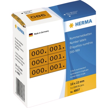 Dreifachnummern Herma 4807 braun Zahlen Von 0-999 Dreifachnummern Herma 4807 braun Zahlen Von 0-999