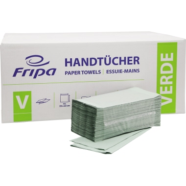 Papierhandtücher 25x23cm rec. 1lag. grün V-falzung