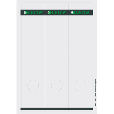 Rückenschild Leitz 1687 PC grau breit/lang, selbstklebend, 75 Stück