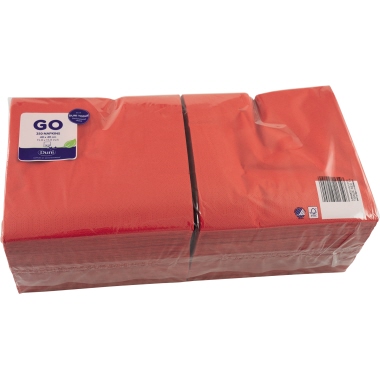 Servietten Duni 3-lagig 40x40cm rot 1/4 Falz 250 Stück