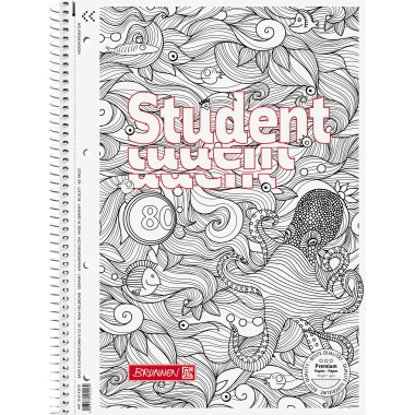Collegeblock BRUNNEN 106742801 ZENart A4 Lin28 Krake