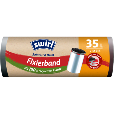 Müllbeutel Swirl 35 Liter schwarz 10 Stück