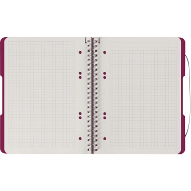 Spiralblock Herlitz 11293776 A5 PP beere 80 Blatt