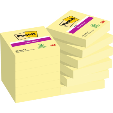 Haftnotiz Post-It Super Sticky 48x48mm 622-122sscy gelb 90Bl./Block 12 St./Pack