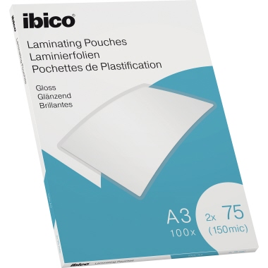 Folientasche IBICO A3 303X426mm 75my glänzend 100 St/Pack