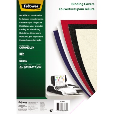 Deckblatt Fellowes Chromolux A4 250g rot 