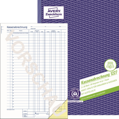 Kassenabrechnung Avery Zweckform 1227 A4  